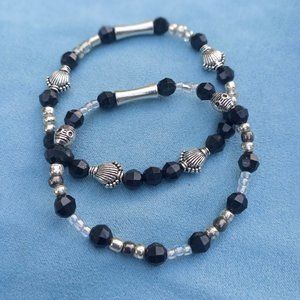 Microbeaded Beaded Shell Bracelet